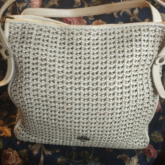 AMAZING GIORGIO DEL RE INTERWOVEN LEATHER HANDBAG - Picture 7 of 13
